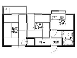 コーポUI 2Kの間取図画像