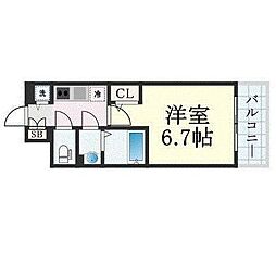 エスリードザ・グラン大阪ノース 10階1Kの間取り