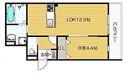 ＹＯＵＲＭＡＩＳＯＮ　ＴＥＮＭＡ 3階1LDKの間取り
