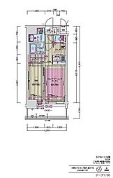 プレサンス梅田東クォーレ 2階1LDKの間取り