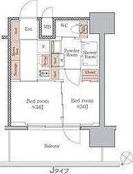 ジオエント梅田北リバーフロント 2Kの間取図画像