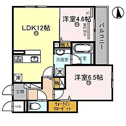 トリシア江坂 2LDKの間取図画像