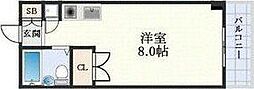 東明マンション江坂 ワンルームの間取図画像