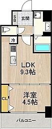 グランルクレ新大阪 1LDKの間取図画像