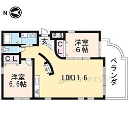 ウォールデンヒルズ 2LDKの間取図画像