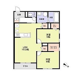 ハイテラス千里山 2LDKの間取図画像