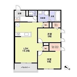 ハイテラス千里山 2LDKの間取図画像