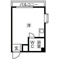 プレアール吹田泉町2 ワンルームの間取図画像