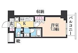 ザ・パークハビオ江坂公園 1Kの間取図画像