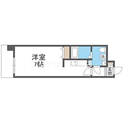 レジュールアッシュ江坂 1Kの間取図画像
