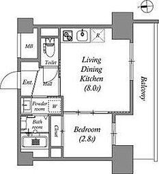 アドバンス江坂ラシュレ 1LDKの間取図画像