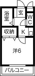 グリーンヒル江坂 1Kの間取図画像