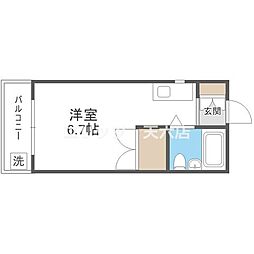 カルムイズミ ワンルームの間取図画像