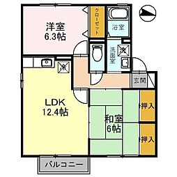 カサブランカ2 2LDKの間取図画像