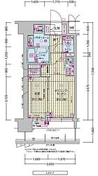 プレサンス東淀川駅前プローシェ 1DKの間取図画像