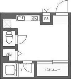 リブハウスハラ ワンルームの間取図画像