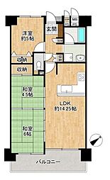 ハイネスヴェルデ岸和田 3LDKの間取図画像