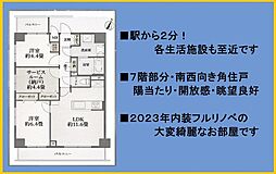 マリーヌ吉野町 2SLDKの間取図画像