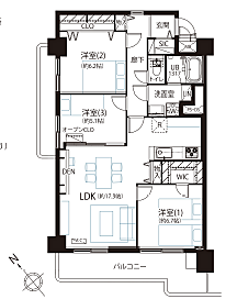 3LDK 間取り
