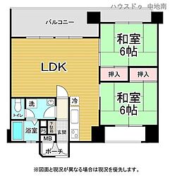 シャトラン白鷺-2 2LDKの間取図画像