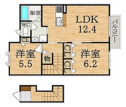 グラヴィス　A棟  ｜ 奈良県橿原市縄手町（賃貸アパート2LDK・2階・61.00㎡） その2