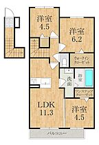 奈良県橿原市新賀町（賃貸アパート3LDK・2階・66.69㎡） その2