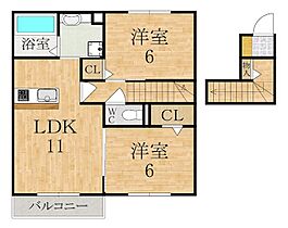 トラディシオンA棟  ｜ 奈良県橿原市四条町（賃貸アパート2LDK・2階・58.44㎡） その2