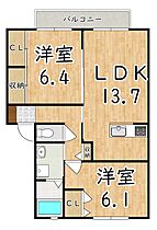 サンハイツ旭C  ｜ 奈良県香芝市旭ケ丘３丁目（賃貸アパート2LDK・2階・61.60㎡） その2