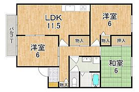 アドゥニスハイツA棟  ｜ 奈良県香芝市下田西４丁目（賃貸アパート3LDK・2階・65.00㎡） その2