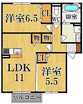 ロハス平城A棟  ｜ 奈良県奈良市中山町（賃貸アパート2LDK・1階・55.20㎡） その2