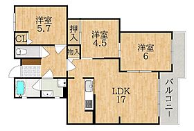 ローズガーデン学園前  ｜ 奈良県奈良市学園新田町（賃貸マンション3LDK・1階・77.68㎡） その2