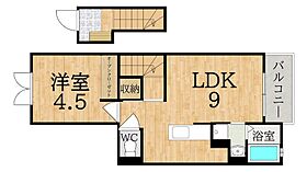 ウィンドミル　ヤマト  ｜ 奈良県大和郡山市北郡山町（賃貸アパート1LDK・2階・41.29㎡） その2