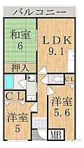 ジユネス東生駒  ｜ 奈良県生駒市辻町（賃貸マンション3LDK・3階・57.00㎡） その2