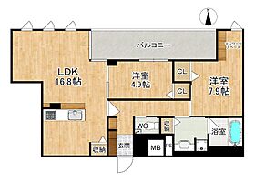 奈良県奈良市大宮町１丁目（賃貸マンション2LDK・7階・70.17㎡） その2