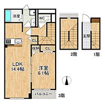 奈良県奈良市西九条町２丁目（賃貸アパート1LDK・3階・60.17㎡） その2