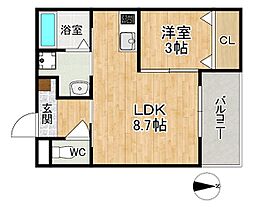 奈良県奈良市法蓮町（賃貸アパート1LDK・1階・29.48㎡） その2