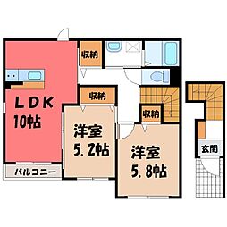 ルピナス 2LDKの間取図画像
