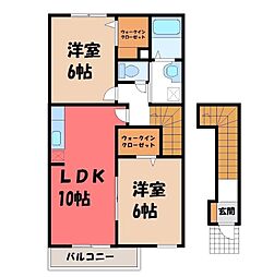 ロベスト・イリーデ1 2LDKの間取図画像