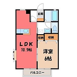 メゾン並木 1LDKの間取図画像