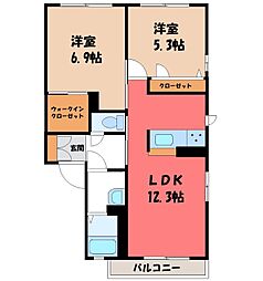 ルポゼA 2LDKの間取図画像
