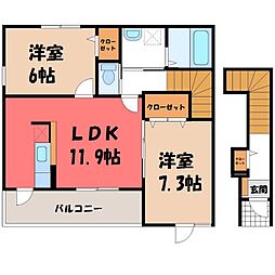 JR両毛線 国定駅 4km 2階/-