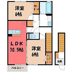 ナディアB 2LDKの間取図画像
