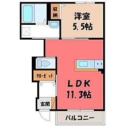 ヴィクトワール 1LDKの間取図画像