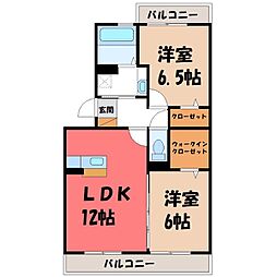 ボナールA 2LDKの間取図画像