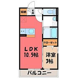 ライデンハイツ2 1LDKの間取図画像