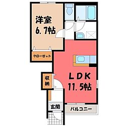 コンフォルトK2 1LDKの間取図画像