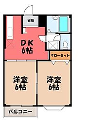 サンヒルズ小島 2DKの間取図画像