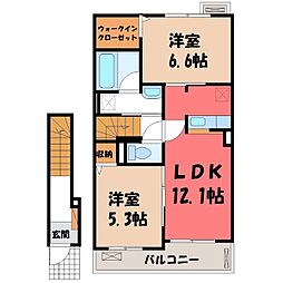 ブリラーレ 2LDKの間取図画像