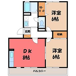 セピアコート 2DKの間取図画像