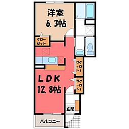 サニーガーデンA 1LDKの間取図画像
